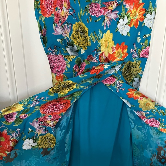 Alice + Olivia Blue Floral High Low Dress - Picture 6 of 8